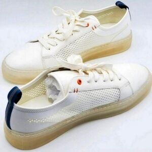 DKNY Men's AAron Low Top Classic White Sneakers Size 9.5